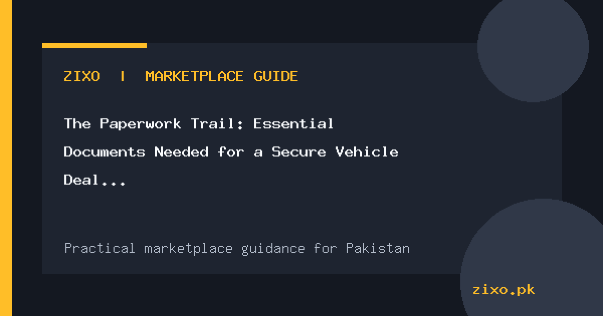 The Paperwork Trail: Essential Documents Needed for a Secure Vehicle Deal in Pakistan