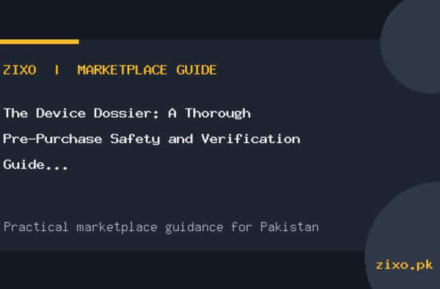 The Device Dossier: A Thorough Pre-Purchase Safety and Verification Guide for Used Mobile Phones in Pakistan