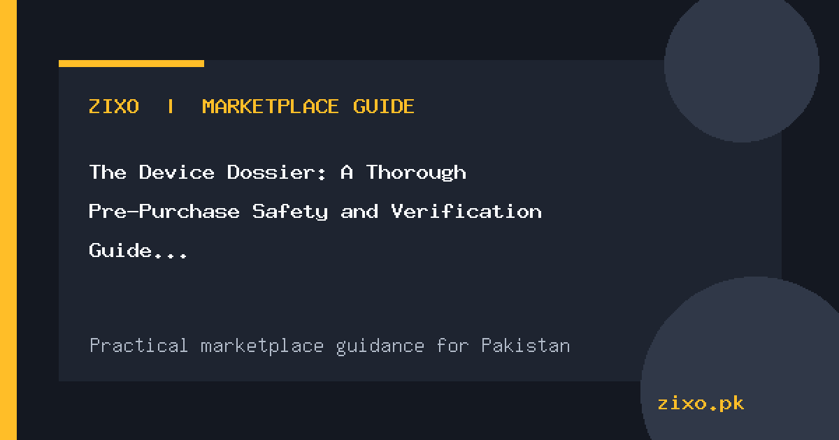 The Device Dossier: A Thorough Pre-Purchase Safety and Verification Guide for Used Mobile Phones in Pakistan