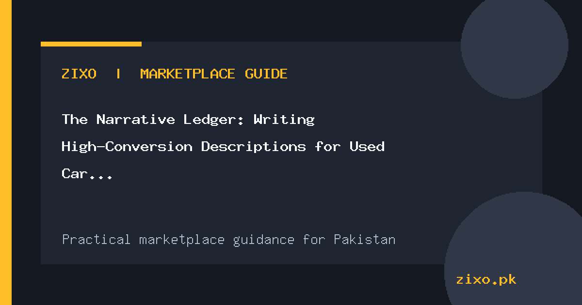 The Narrative Ledger: Writing High-Conversion Descriptions for Used Car Listings in Pakistan