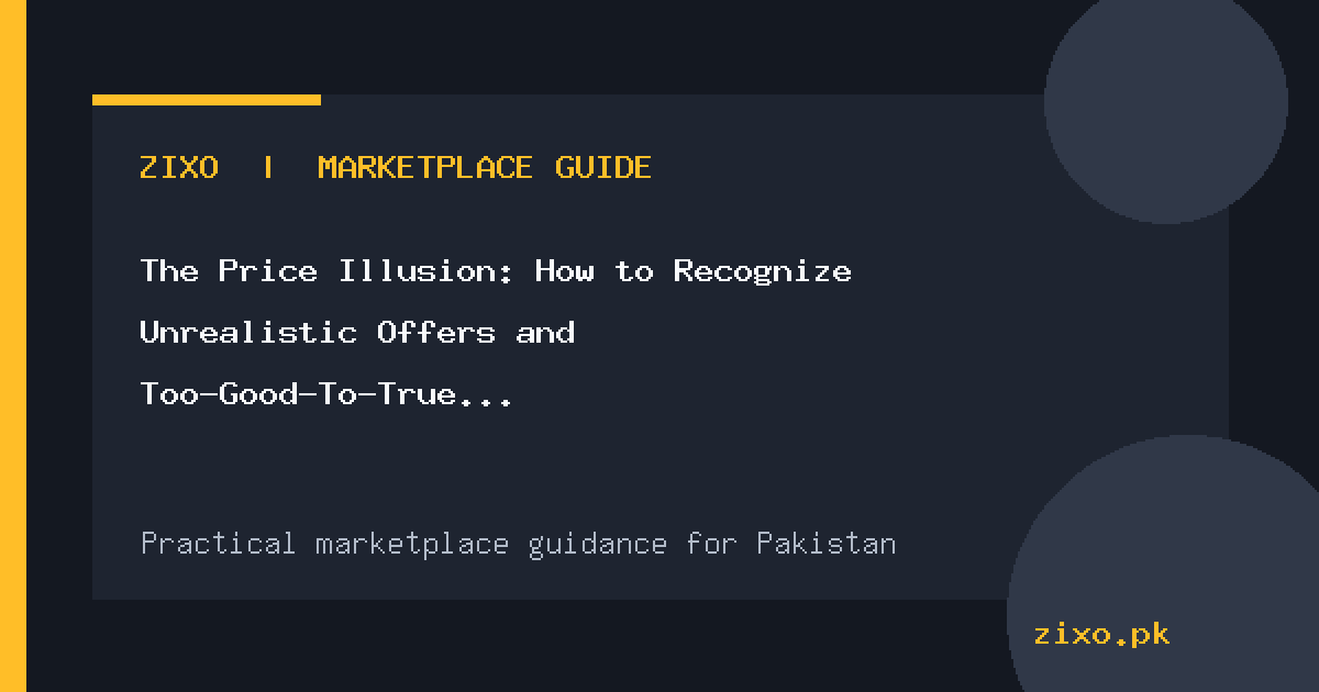The Price Illusion: How to Recognize Unrealistic Offers and Too-Good-To-True Deals in Pakistani Classifieds