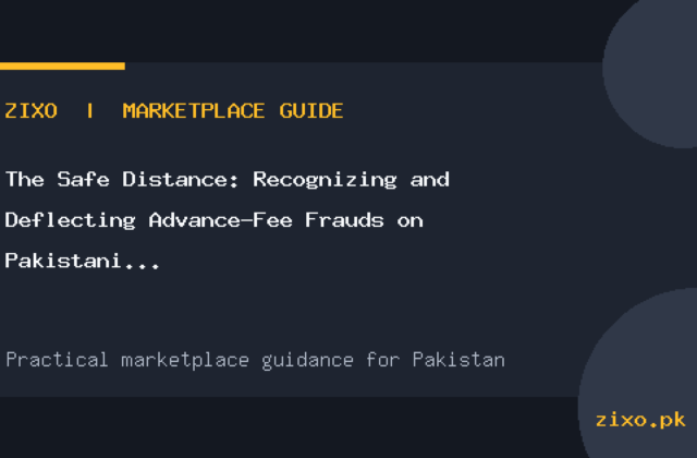 The Safe Distance: Recognizing and Deflecting Advance-Fee Frauds on Pakistani Marketplaces