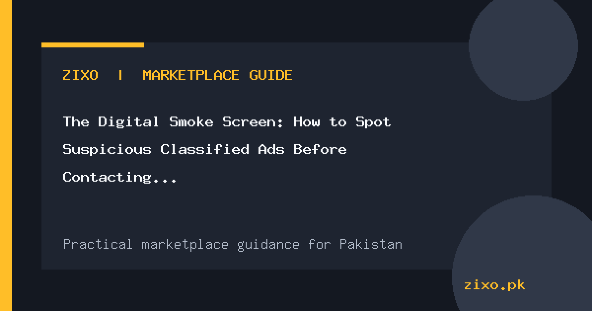 The Digital Smoke Screen: How to Spot Suspicious Classified Ads Before Contacting the Seller in Pakistan