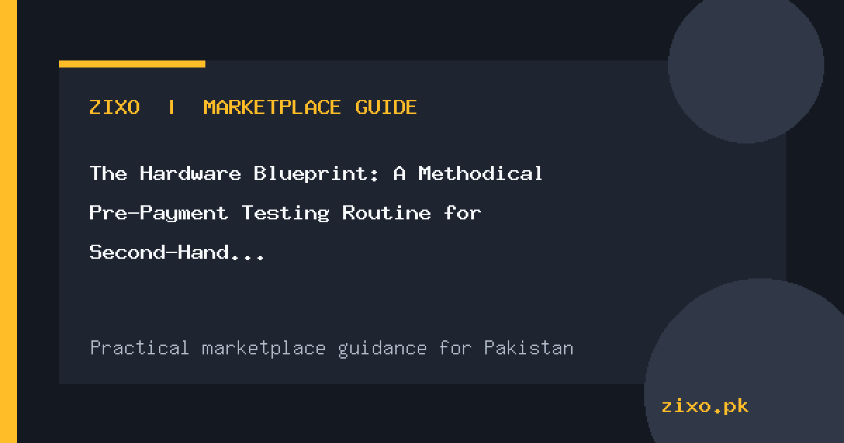 The Hardware Blueprint: A Methodical Pre-Payment Testing Routine for Second-Hand Electronics in Pakistan