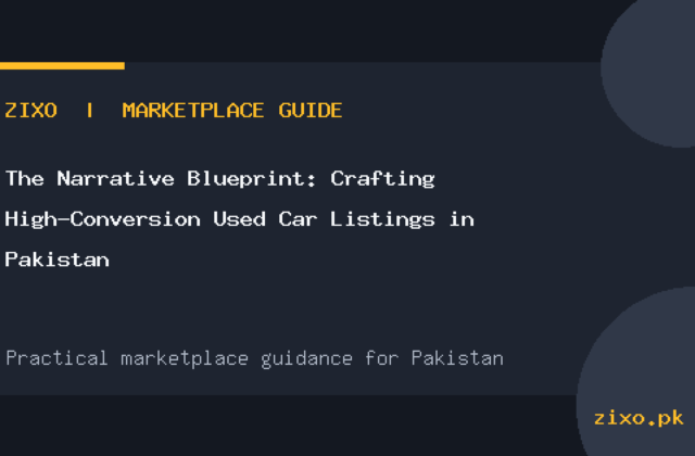 The Narrative Blueprint: Crafting High-Conversion Used Car Listings in Pakistan
